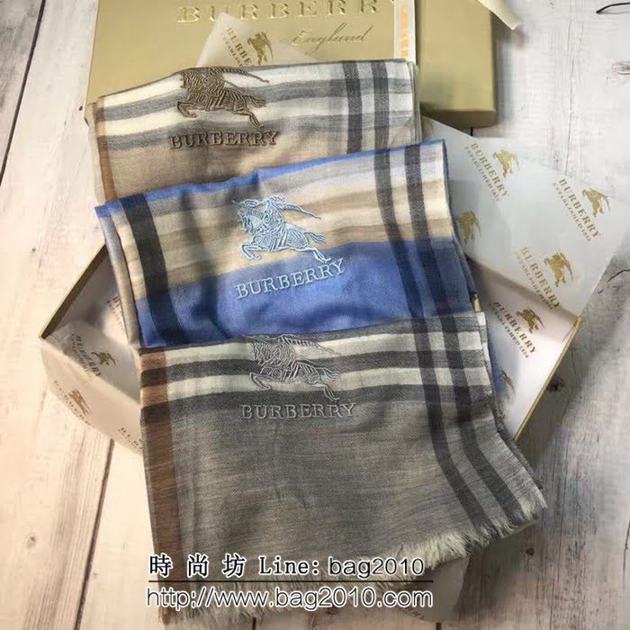 BURBERRY巴寶莉原單 18專櫃新款格紋戒指絨圍巾 LLWJ6078